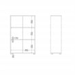 Pemberly Row Set of 2 Adjustable 3-Shelf Bookcases in Jackson Hickory