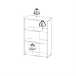 Pemberly Row Set of 2 3-Shelf Adjustable Home Office Bookcases in Black and Oak