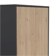 Pemberly Row Set of 2 6-Shelf Bookcases with Open Shelf Storage in Black and Oak