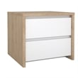 Pemberly Row Set of 2 2-Drawer Nightstand End Table in Jackson Hickory / White