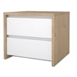 Pemberly Row Set of 2 2-Drawer Nightstand End Table in Jackson Hickory / White