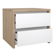Pemberly Row Set of 2 2-Drawer Nightstand End Table in Jackson Hickory / White