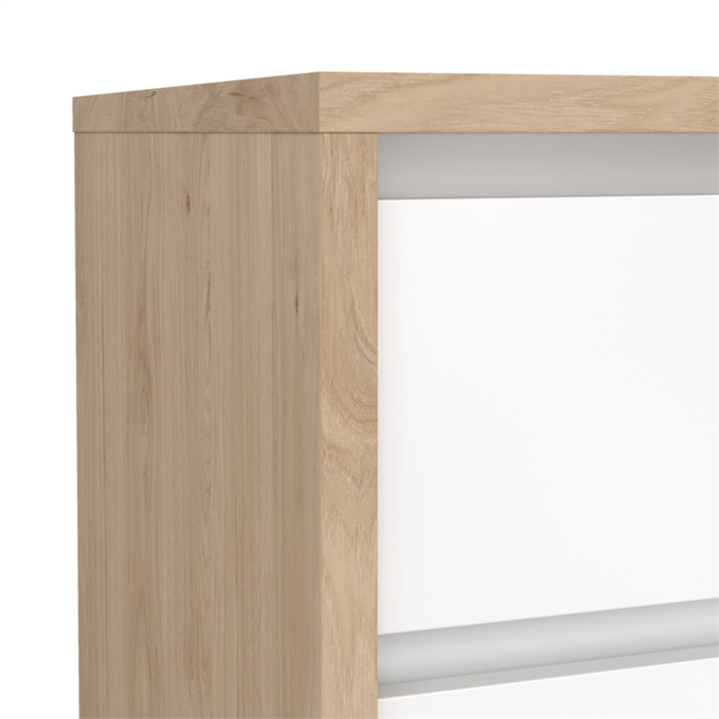 Pemberly Row Set of 2 2-Drawer Nightstand End Table in Jackson Hickory / White