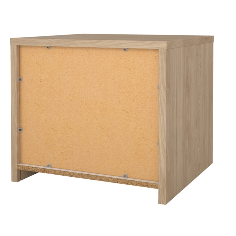 Pemberly Row Set of 2 2-Drawer Nightstand End Table in Jackson Hickory / White