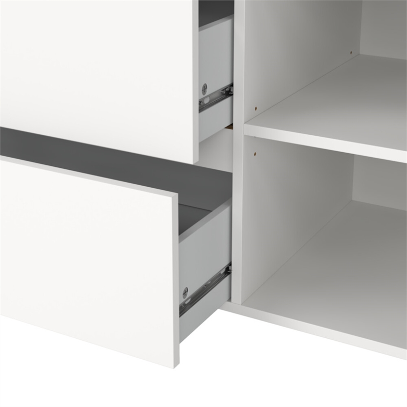 Pemberly Row Set of 2 3-Drawer Livingroom Sideboard and Storage Chest in White