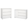 Pemberly Row Set of 2 3-Drawer Livingroom Sideboard and Storage Chest in White