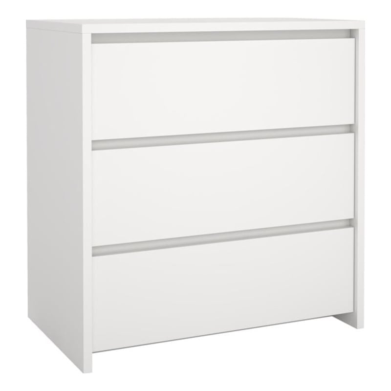 Pemberly Row Set of 3 - 2 Nightstand End Tables and Storage Chest in White