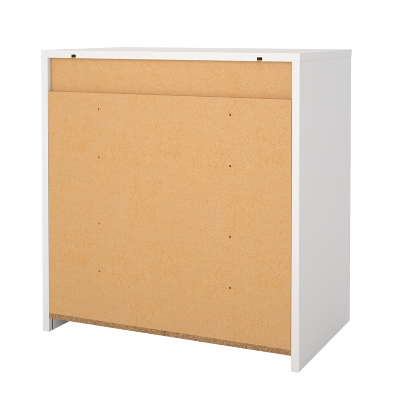 Pemberly Row Set of 2 2-Drawer Nightstand End Table and Storage Chest in White
