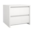 Pemberly Row Set of 2 2-Drawer Nightstand End Table and Storage Chest in White