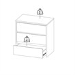 Pemberly Row Set of 2 2-Drawer Nightstand End Table and Storage Chest in White