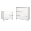 Pemberly Row Set of 2 2-Drawer Nightstand End Table and Storage Chest in White