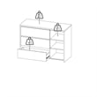 Pemberly Row Set of 3 2 Nightstand End Tables and Livingroom Sideboard in White