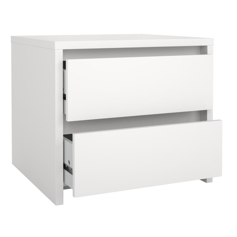 Pemberly Row Set of 3 2 Nightstand End Tables and Livingroom Sideboard in White