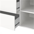 Pemberly Row Set of 3 2 Nightstand End Tables and Livingroom Sideboard in White