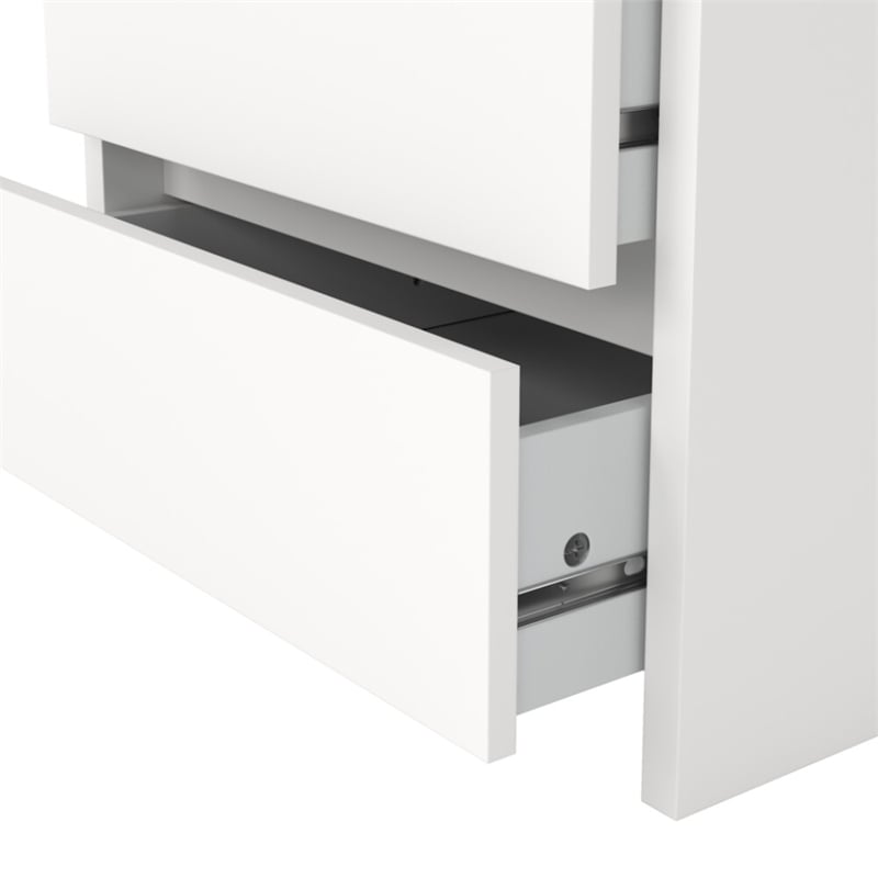 Pemberly Row Set of 2 Nightstand End Table and Livingroom Sideboard in White