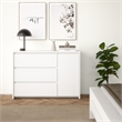 Pemberly Row Set of 2 Nightstand End Table and Livingroom Sideboard in White