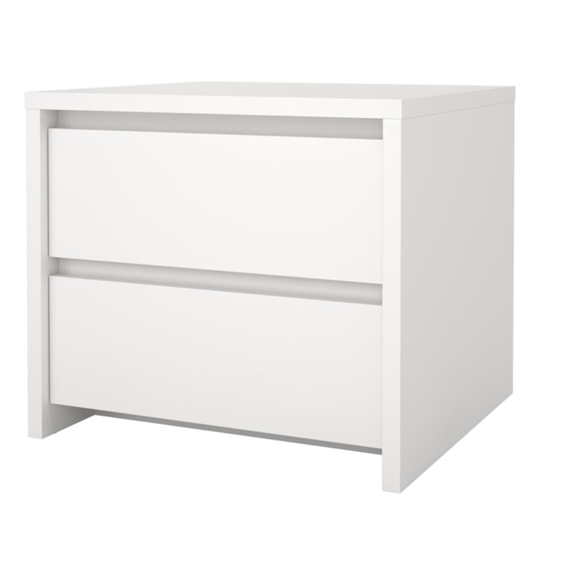 Pemberly Row Set of 2 Nightstand End Table and Livingroom Sideboard in White