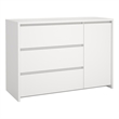 Pemberly Row Set of 4 - 2 Nightstand End Tables and Sideboard and Chest in White