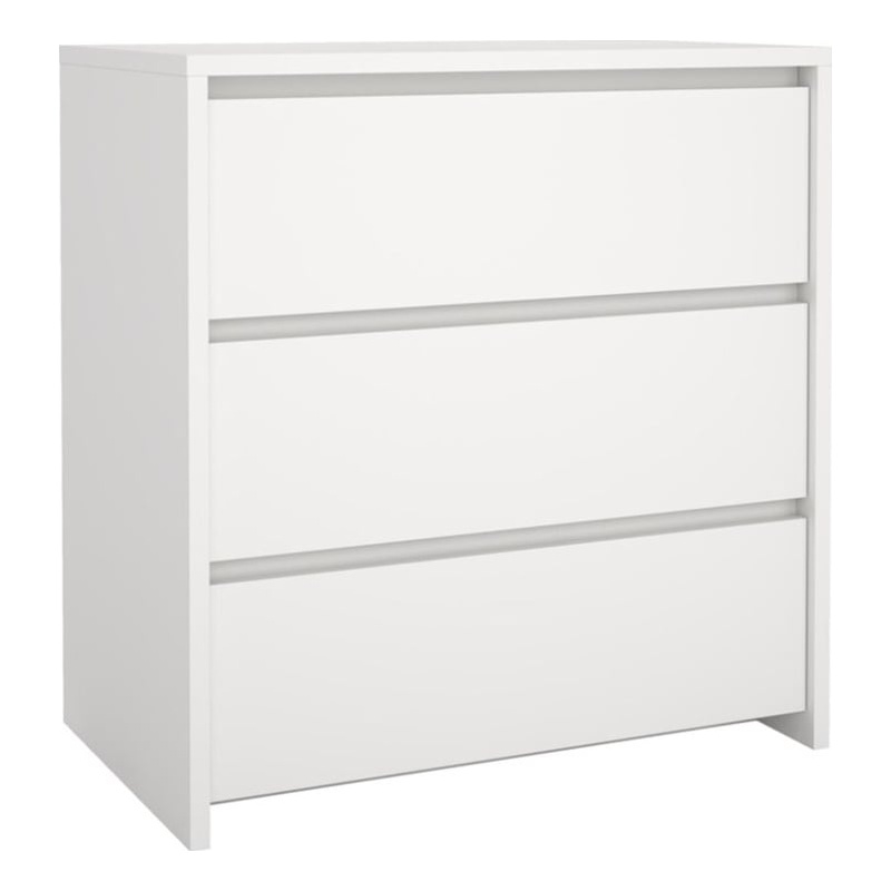 Pemberly Row Set of 3 Nightstand End Table and Sideboard and Chest in White