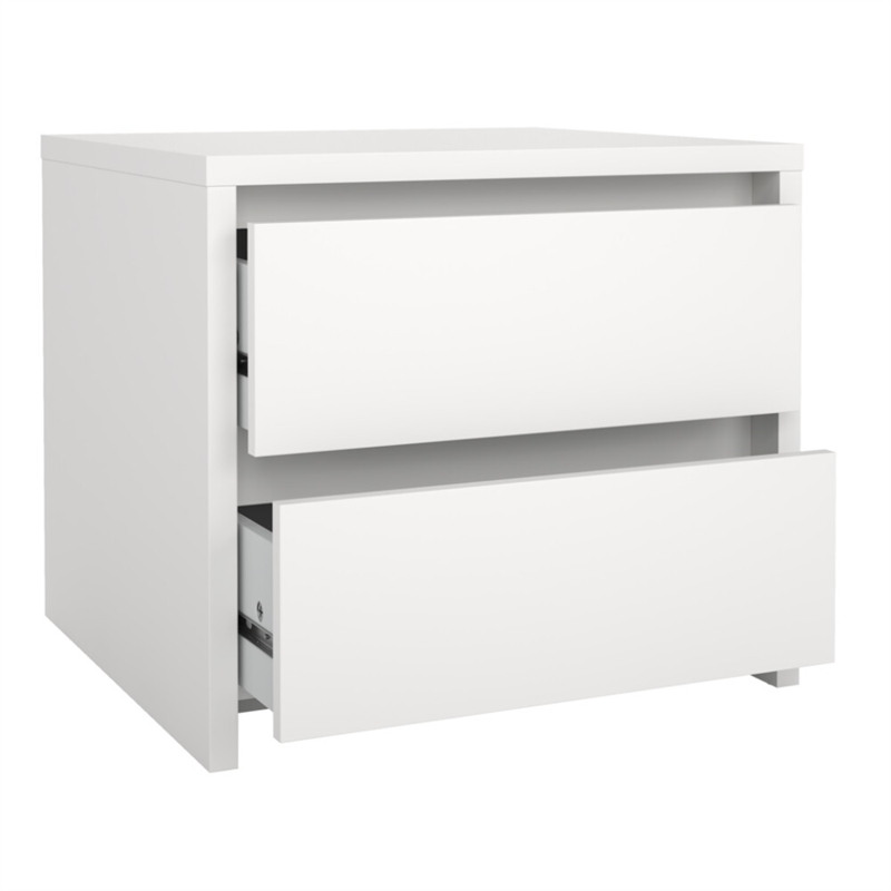 Pemberly Row Set of 2 2-Drawers Bedroom Nightstand End Table in White
