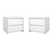 Pemberly Row Set of 2 2-Drawers Bedroom Nightstand End Table in White