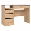 Pemberly Row Set of 2 Home Office Desk and 3-Drawers Mobile Cabinet with Casters