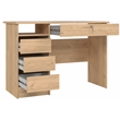 Pemberly Row Set of 2 Home Office Desk and 3-Drawers Mobile Cabinet with Casters