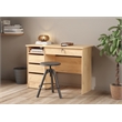Pemberly Row Set of 2 Home Office Desk and 3-Drawers Mobile Cabinet with Casters
