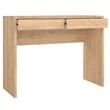 Pemberly Row Set of 2 Writing Desk and Adjustable 6-Shelf Bookcase in Hickory