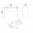 Pemberly Row Set of 2 Writing Desk and Adjustable 6-Shelf Bookcase in Hickory