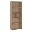 Pemberly Row Set of 2 Writing Desk and Adjustable 6-Shelf Bookcase in Hickory