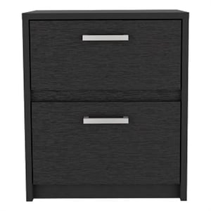 Pemberly Row Contemporary Engineered Wood Nightstand in Black