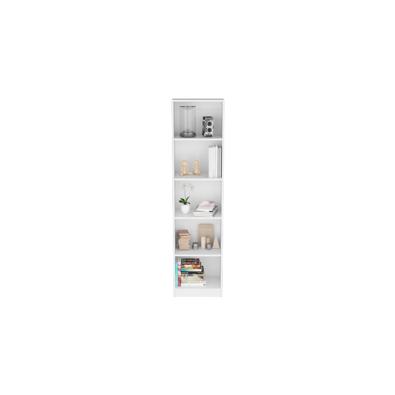 Pemberly Row Contemporary Engineered Wood Bookcase XS in White