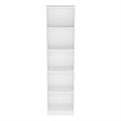 Pemberly Row Contemporary Engineered Wood Bookcase XS in White