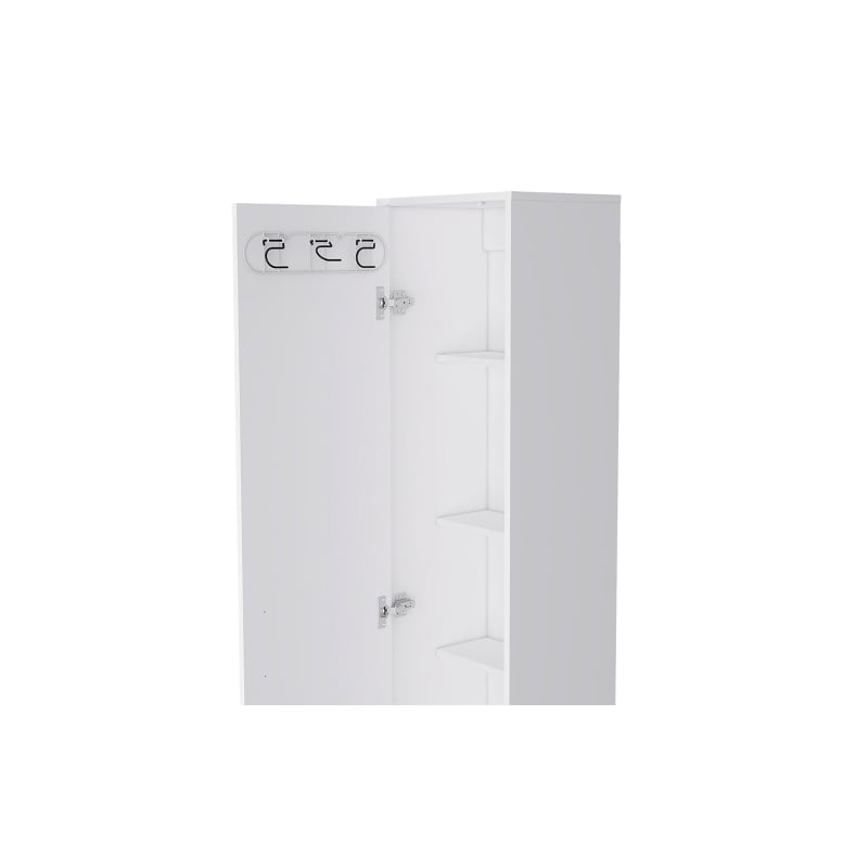 Pemberly Row Contemporary Engineered Wood Storage Cabinet in White