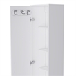 Pemberly Row Contemporary Engineered Wood Storage Cabinet in White