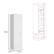 Pemberly Row Contemporary Engineered Wood Storage Cabinet in White