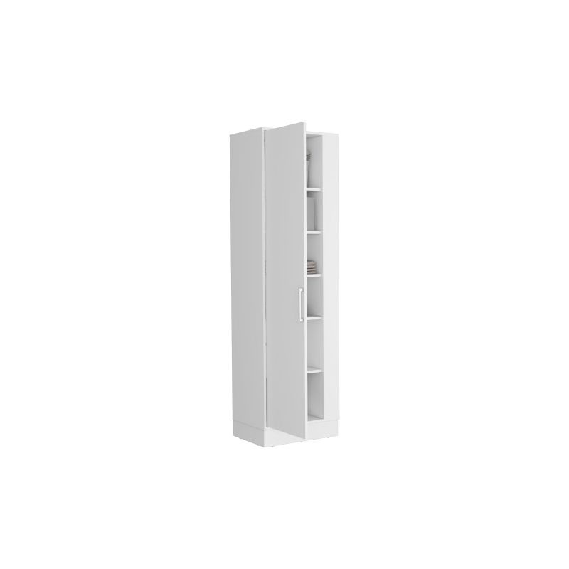 Pemberly Row Contemporary Engineered Wood Storage Cabinet in White