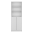 Pemberly Row Contemporary Engineered Wood Bookcase Dual-Door in White