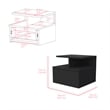 Pemberly Row Contemporary Engineered Wood Floating Nightstand in Black