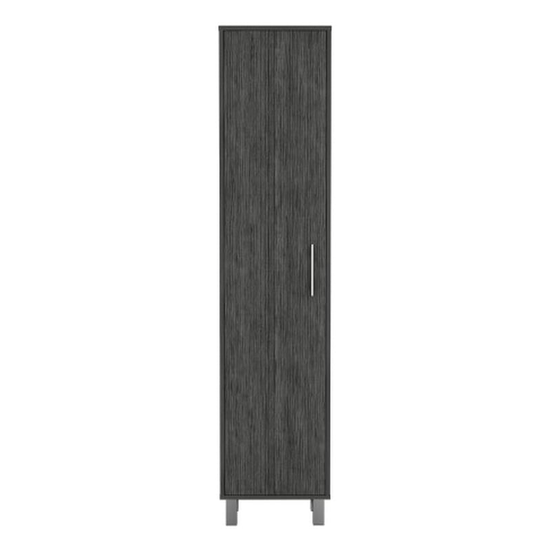 Pemberly Row Contemporary Engineered Wood Storage Cabinet in Smoky Oak