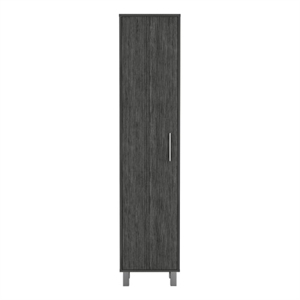 Pemberly Row Contemporary Engineered Wood Storage Cabinet in Smoky Oak