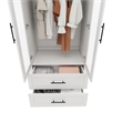 Pemberly Row 2 Doors Wood Armoire Wardrobe Closet Cabinet with Drawers in White