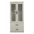 Pemberly Row 2 Doors Wood Armoire Wardrobe Closet Cabinet with Drawers in White
