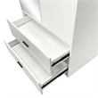 Pemberly Row 2 Doors Wood Armoire Wardrobe Closet 2 Drawers and Mirror in White