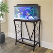 Pemberly Row Traditional 20 Gallon Steel Aquarium Stand in Black