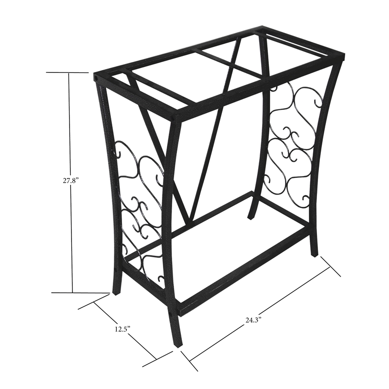 Pemberly Row Traditional 20 Gallon Steel Aquarium Stand in Black