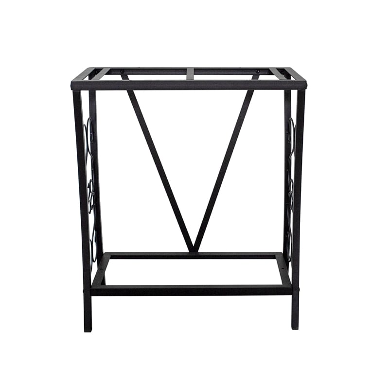 Pemberly Row Traditional 20 Gallon Steel Aquarium Stand in Black