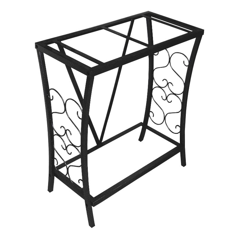 Pemberly Row Traditional 20 Gallon Steel Aquarium Stand in Black