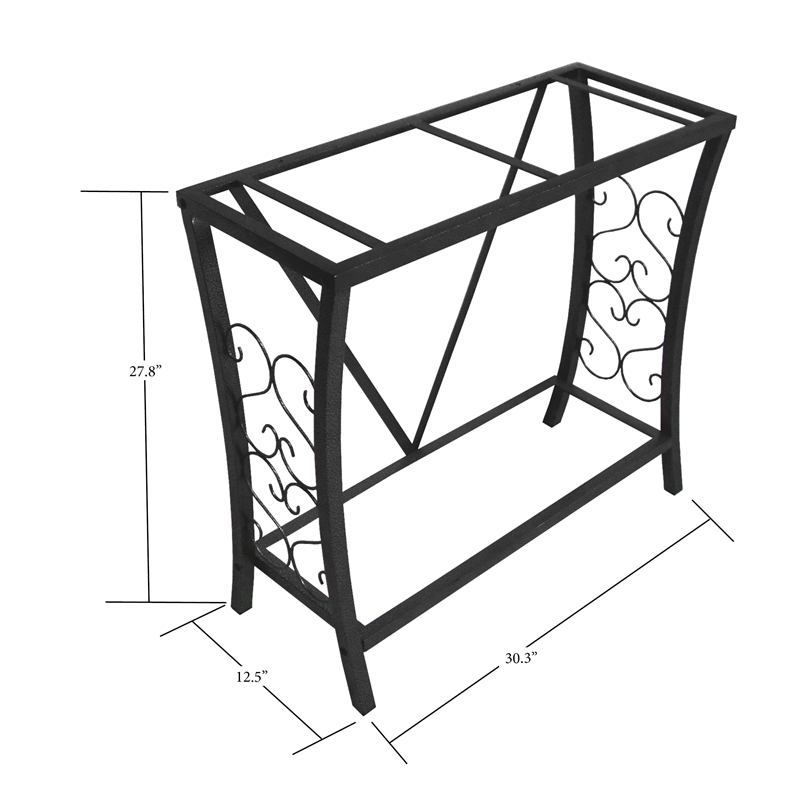 Pemberly Row Traditional 29 Gallon Steel Aquarium Stand in Black